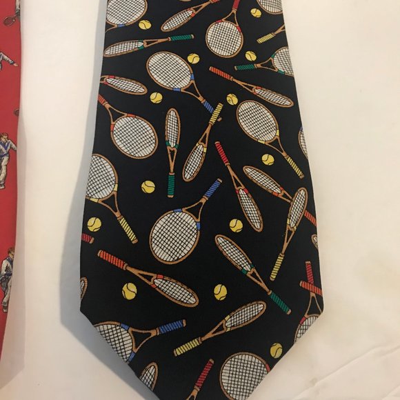 Two tennis themed neckties- ralph lauren{polo} and alynn neckwear like new - Picture 2 of 5